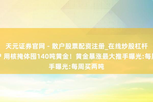 天元证券官网 - 散户股票配资注册_在线炒股杠杆官方开户 用核掩体囤140吨黄金！黄金暴涨最大推手曝光:每周买两吨