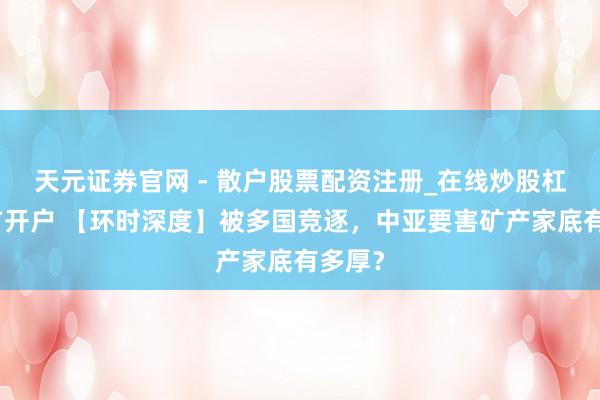 天元证券官网 - 散户股票配资注册_在线炒股杠杆官方开户 【环时深度】被多国竞逐，中亚要害矿产家底有多厚？