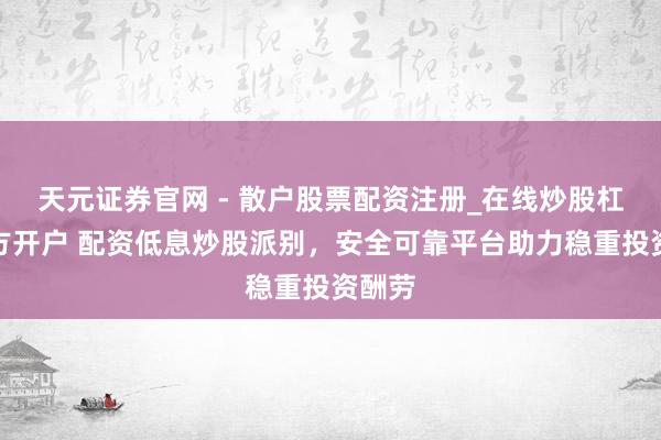 天元证券官网 - 散户股票配资注册_在线炒股杠杆官方开户 配资低息炒股派别，安全可靠平台助力稳重投资酬劳
