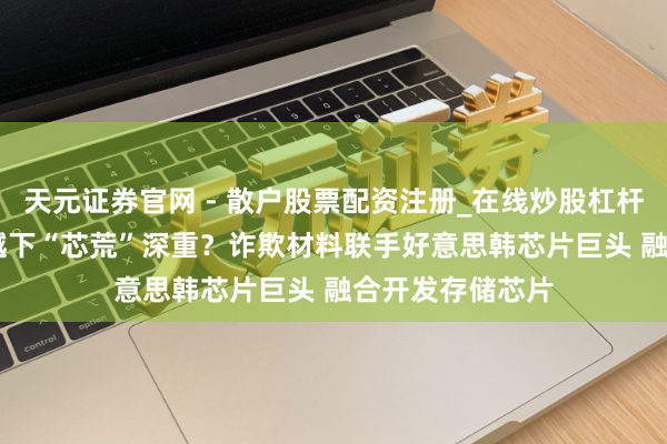 天元证券官网 - 散户股票配资注册_在线炒股杠杆官方开户 AI激越下“芯荒”深重？诈欺材料联手好意思韩芯片巨头 融合开发存储芯片