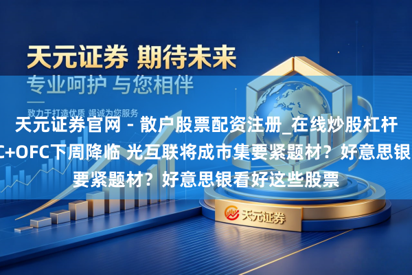 天元证券官网 - 散户股票配资注册_在线炒股杠杆官方开户 GTC+OFC下周降临 光互联将成市集要紧题材？好意思银看好这些股票