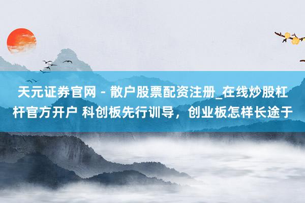 天元证券官网 - 散户股票配资注册_在线炒股杠杆官方开户 科创板先行训导，创业板怎样长途于