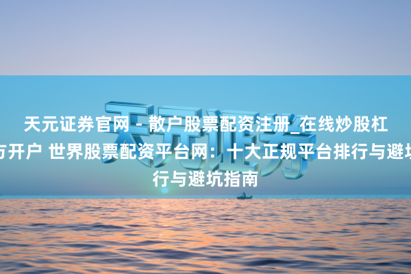 天元证券官网 - 散户股票配资注册_在线炒股杠杆官方开户 世界股票配资平台网：十大正规平台排行与避坑指南
