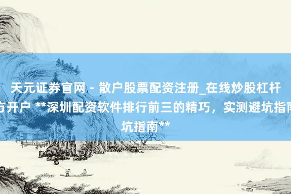 天元证券官网 - 散户股票配资注册_在线炒股杠杆官方开户 **深圳配资软件排行前三的精巧，实测避坑指南**